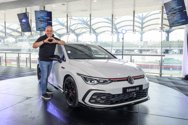 Denyu Bostandzhiev, Managing Director Volkswagen Passenger Car Malaysia (VPCM) with the limited Golf Edition 50