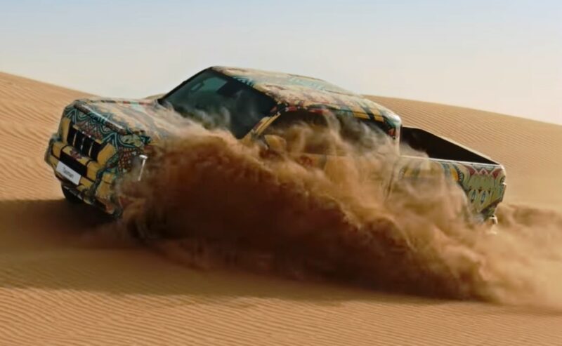 Kia Tasman testing al qudra